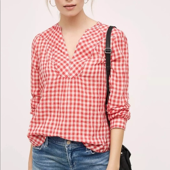 Anthropologie Tops - HOLDING HORSES Red Gingham DEVON POPOVER 2